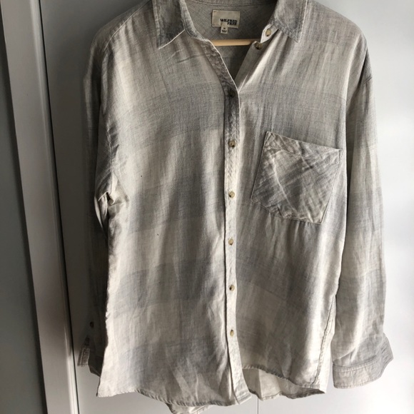 Wilfred Free grey plaid Button Up size M - Picture 1 of 2